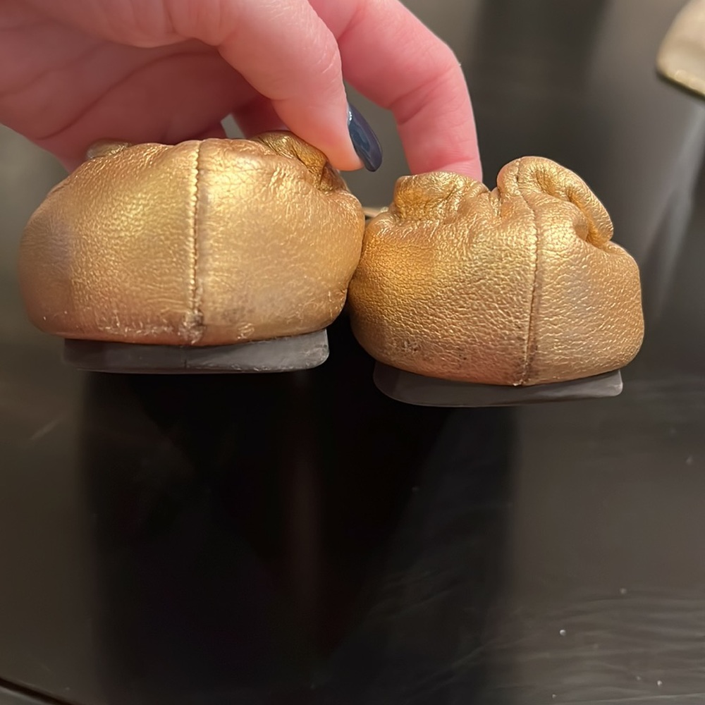 Tory Burch Gold Claire Ballet Flats - Picture 5 of 6